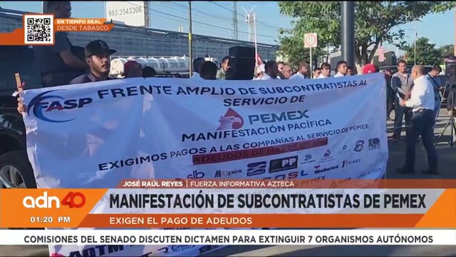 Empleados de Pemex realizan manifestación, exigen el pago de adeudos