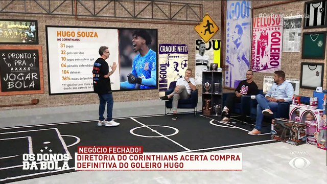 Neto rasga elogios para Hugo Souza emocionado com Corinthians: “Teve gratidão”