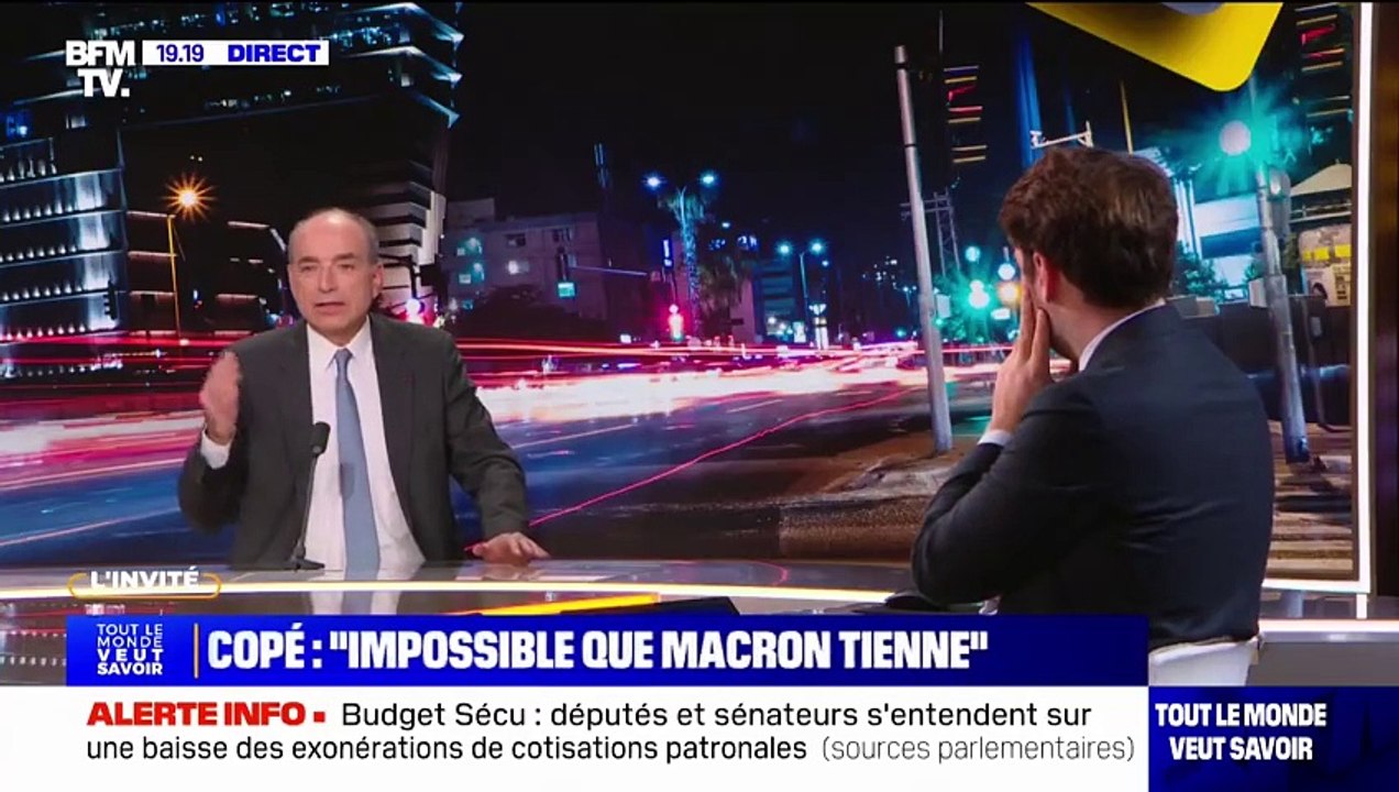 Jean-François Copé appelle à la démission d’Emmanuel Macron: «"Le problème, c'est le chaos politique déclenché par le président de la République. C’est impossible de tenir jusqu’en 2027»
