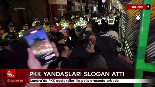 Londra'da PKK destekçileri ile polis arasında arbede