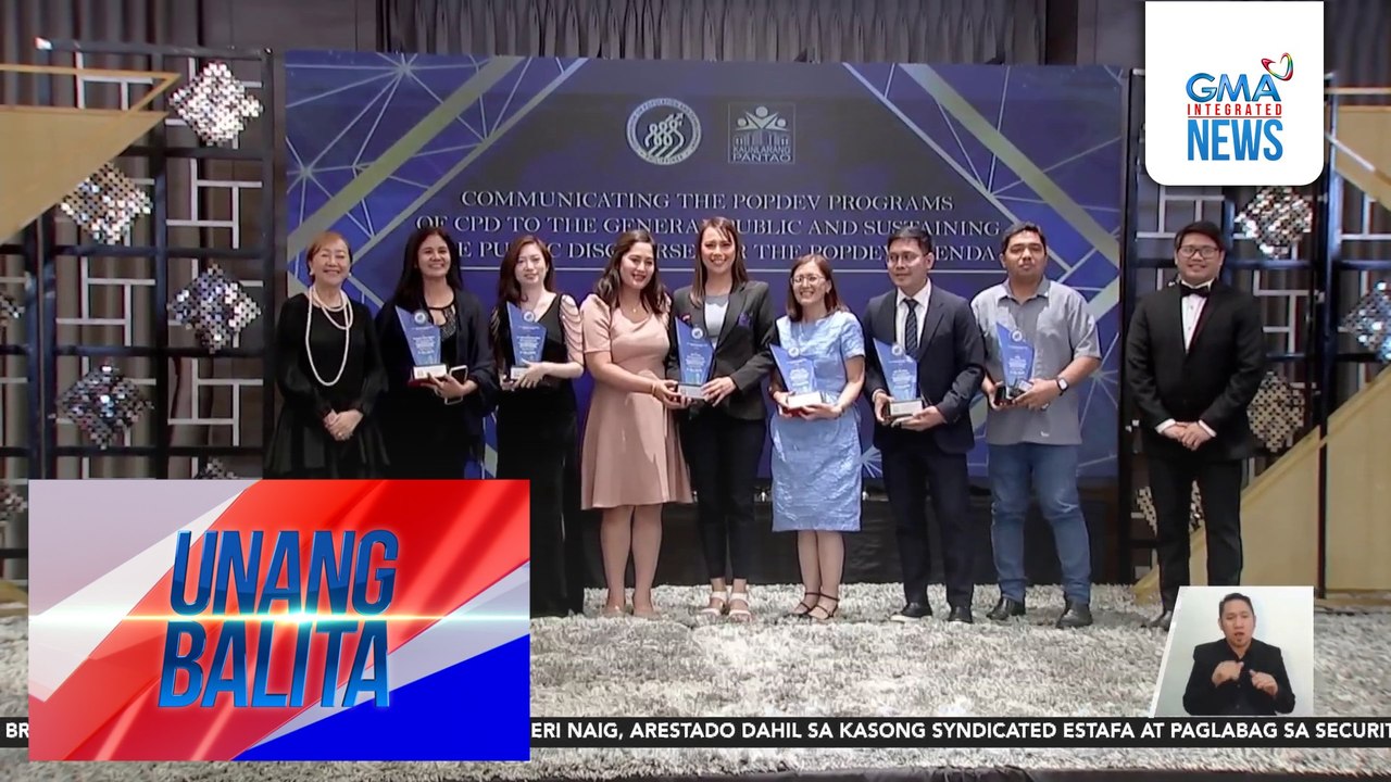 Pag-uulat ng GMA Integrated News sa mga isyu ng PopDev, kinilala ng Commission on Population and Development | Unang Balita