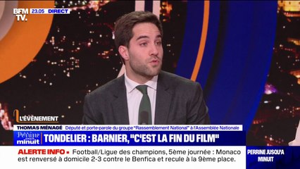 Budget: "On donne sa chance au Premier ministre jusqu'au dernier moment", indique Thomas Ménagé (RN)