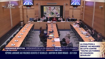 Audition à l'Assemblée nationale - Réponse judiciaire aux violences sexistes et sexuelles : audition de Didier Migaud - 26/11/2024