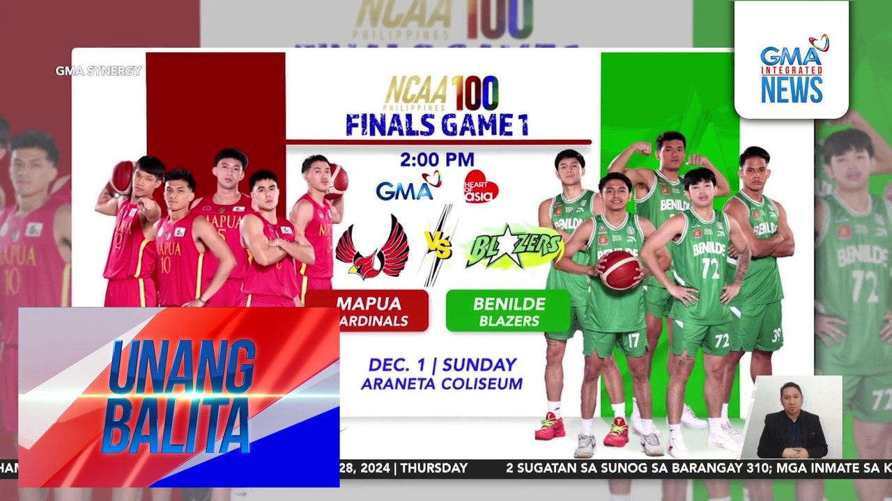 Mapua Cardinals at Benilde Blazers, magtatapat sa men's basketball finals ng NCAA Season 100 | Unang Balita