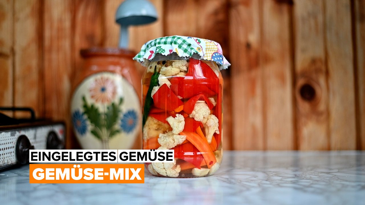 Eingelegtes gemüse: gemüse-mix