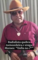 Radialista retira tornozeleira e xinga ministro Alexandre de Moraes