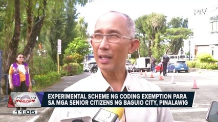 Experimental scheme ng coding exemption sa senior citizens ng Baguio, pinalawig