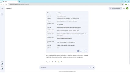 Google Gemini Course Section 8 Generating Tables