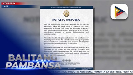 Ilang features ng Facebook page ng AFP, inalis muna para hindi makapasok ang mga kahina-hinalang aktibidad ng trolls