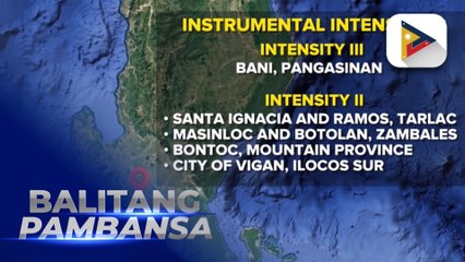 Tarlac, niyanig ng magnitude 5.7 na lindol