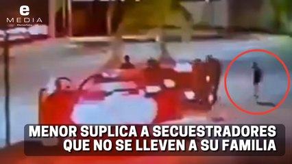 Menor intenta evitar secuestro de su familia y queda captado en cámara de seguridad
