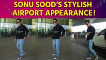 Sonu Sood Spotted at the Mumbai Airport in a Stylish Black Outfit