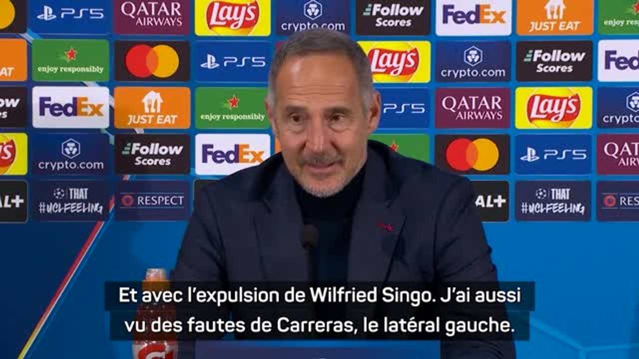 Monaco - Hütter : "J’ai aussi vu des fautes de Carreras, l’arbitre a exagéré”