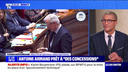 Budget: Karim Bouamrane (PS) demande au gouvernement de Michel Barnier "plus de mesures sociales"