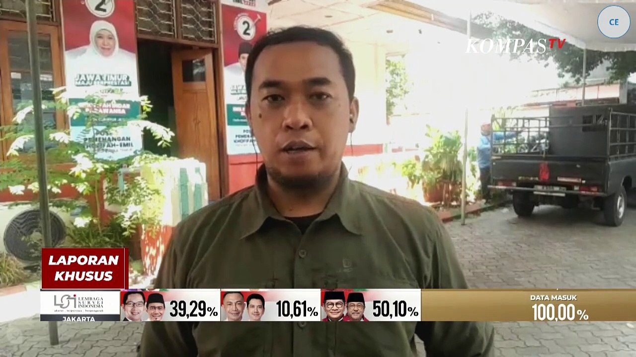 [FULL] Usai Hasil Hitung Cepat Litbang Kompas Pilkada Jawa Timur, Khofifah-Emil Potong Tumpeng