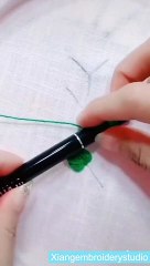 how to embroidery leaf stitches tutorial