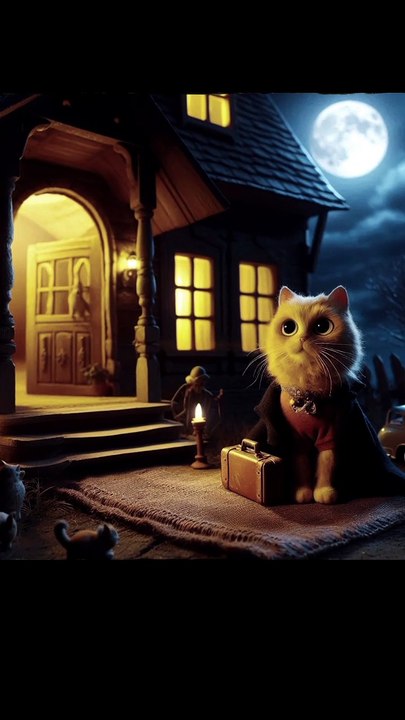Horror cartoon, scary animation, kids horror story, haunted house, brave cat, 3D animation, spooky swing, short horror story, animated shorts, courage stories, cat adventures.