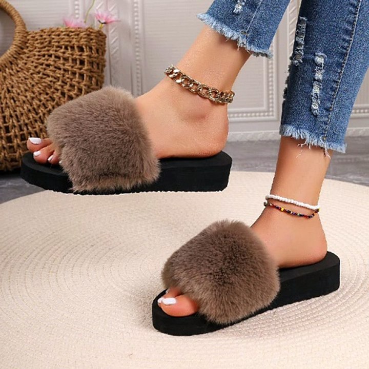 Women's Plus Size Round Head Thick Bottom Home Slippers