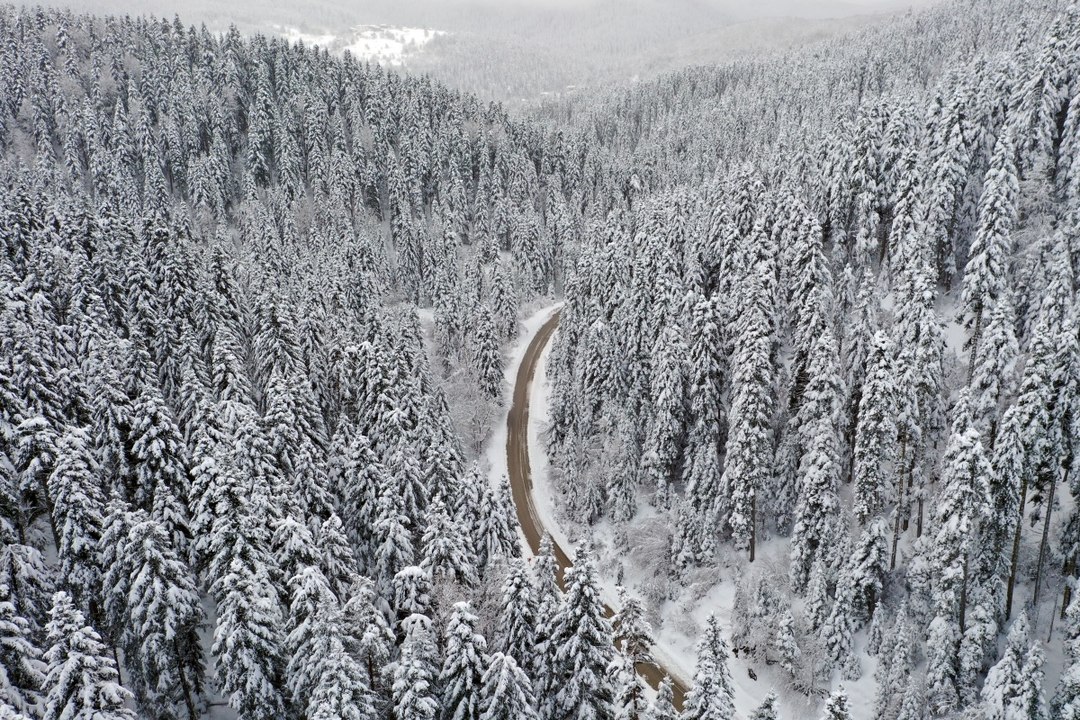 Küre Dağları karla kaplandı! Ortaya kartpostallık manzaralar çıktı