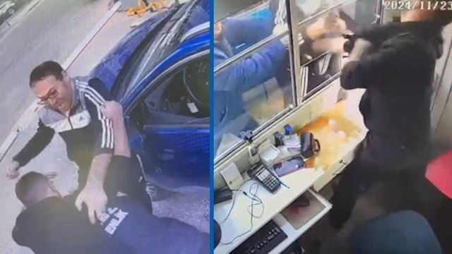 30 TL’lik otopark ücreti yüzünden çıkan kavga güvenlik kamerasında