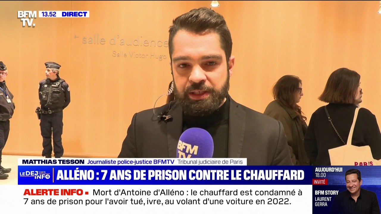 Procès de la mort d'Antoine Alléno: le chauffard reconnu coupable et condamné à 7 ans de prison