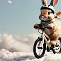 The Little Rabbits🐇Cycling in the Clouds☁️| Little bunnies 🐰 Race🤗 the Cycling in the Cloud | Beautiful 🥰 Bunnies Fun Time