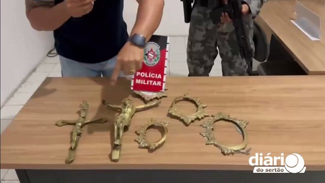 Homem em situação de rua é preso em Pombal suspeito de furtar crucifixos e outros objetos de cemitério