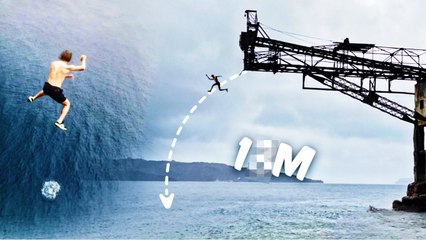 On saute d’une ancienne grue abandonnée à santorini (de base c’était chill)