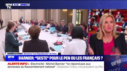 Baisse des taxes sur l'électricité: "Michel Barnier a fait un geste vis-à-vis du RN mais aussi vis-à-vis de toute la classe politique", déclare Agnès Evren (sénatrice LR)