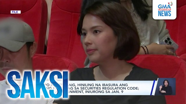 Kampo ni Neri Naig, hiniling na ibasura ang kasong paglabag sa securities regulation code; kanyang arraignment, iniurong sa Jan. 9 | Saksi