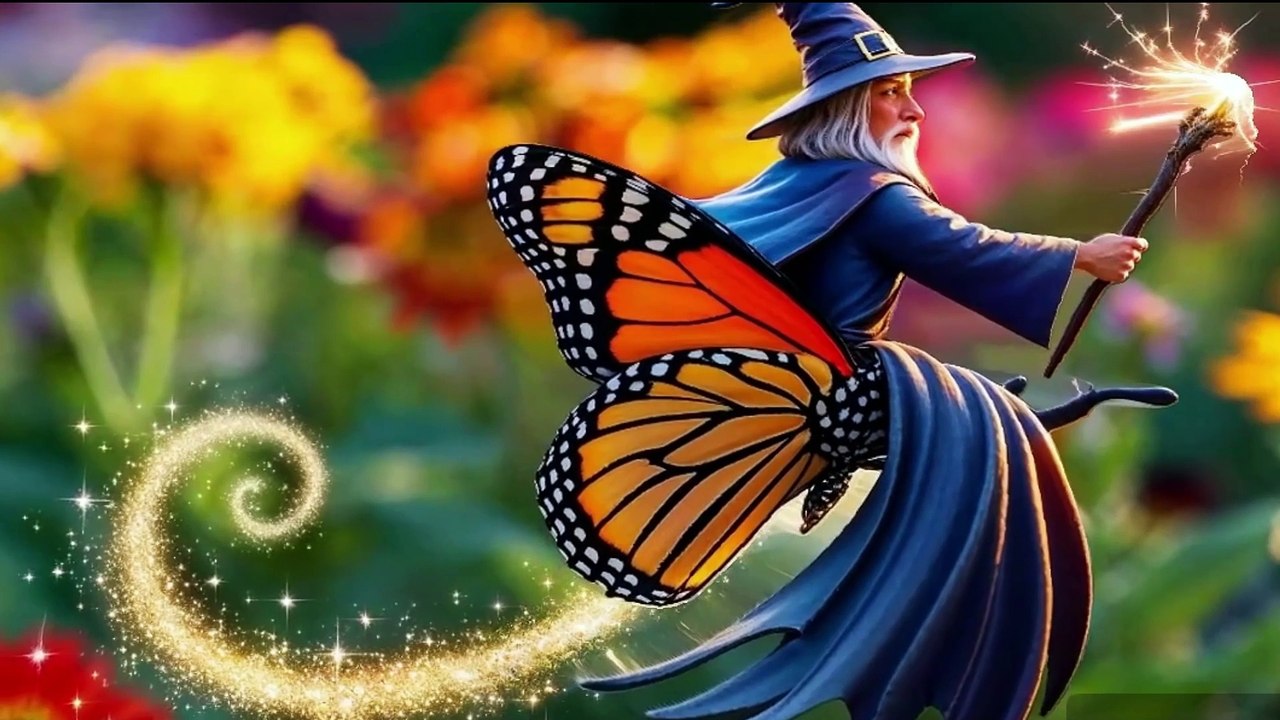 WIZARD ON BUTTERFLY-ANIMATION CARTOONS