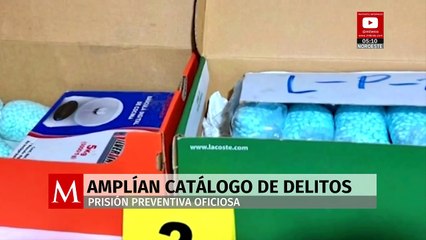 Senado aprueba reforma para ampliar catálogo de delitos con prisión preventiva oficiosa.