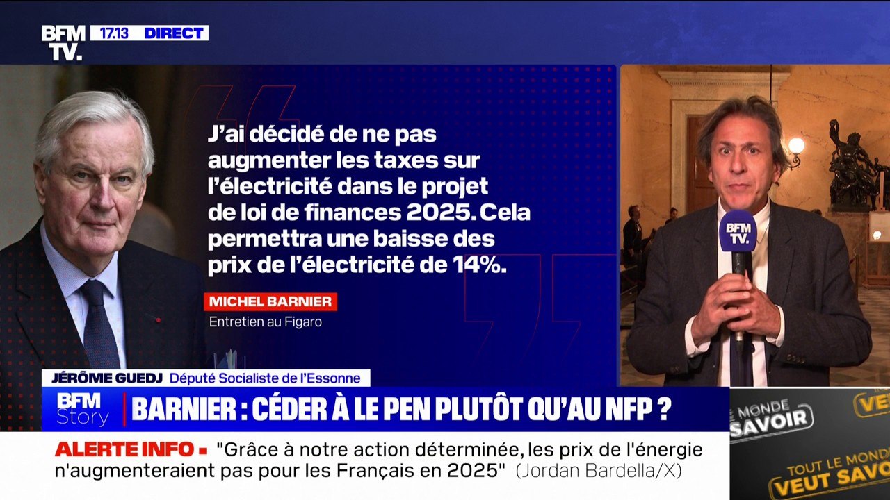 Baisse des taxes sur l'électricité: "Toute décision prise par le Premier ministre, qui répond aux alertes que nous faisions de ne pas taxer, nous la soutiendrons", indique Jérôme Guedj, député PS