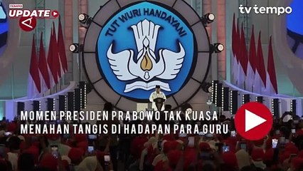 Momen Presiden Prabowo Tak Kuasa Menahan Tangis di Hadapan Para Guru