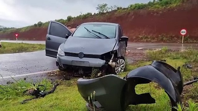 Crianças ficam feridas em acidente na BR-163, no Contorno Oeste em Cascavel