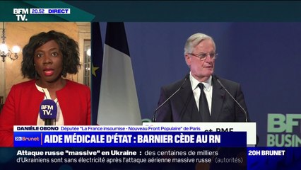 Concessions de Michel Barnier: Danièle Obono (LFI) dénonce une "tentative désespérée d'un Premier ministre illégitime de se raccrocher à la corde qui le soutient depuis qu'il a été élu: le RN"