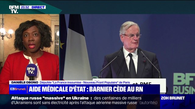 Concessions de Michel Barnier: Danièle Obono (LFI) dénonce une tentative désespérée d'un Premier ministre illégitime de se raccrocher à la corde qui le soutient depuis qu'il a été élu: le RN