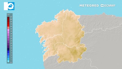Precipitación acumulada prevista para las próximas horas por el modelo europeo.