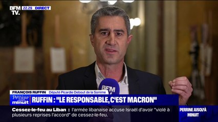 François Ruffin (député "Picardie Debout"): "Compte tenu des désastres produits par Emmanuel Macron, il devrait réfléchir à sa démission"