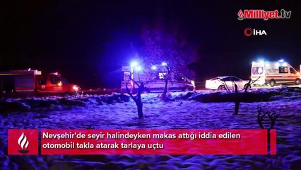 Makas atan sürücü takla attı! "Arkadaşım nasıl" diye sorunca ekipler harekete geçti