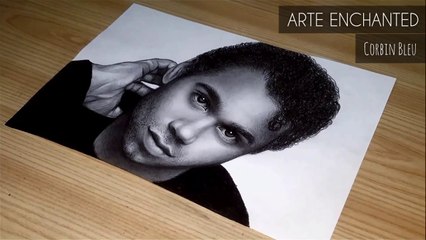 Corbin Bleu Pencil Portrait by Arte Enchanted