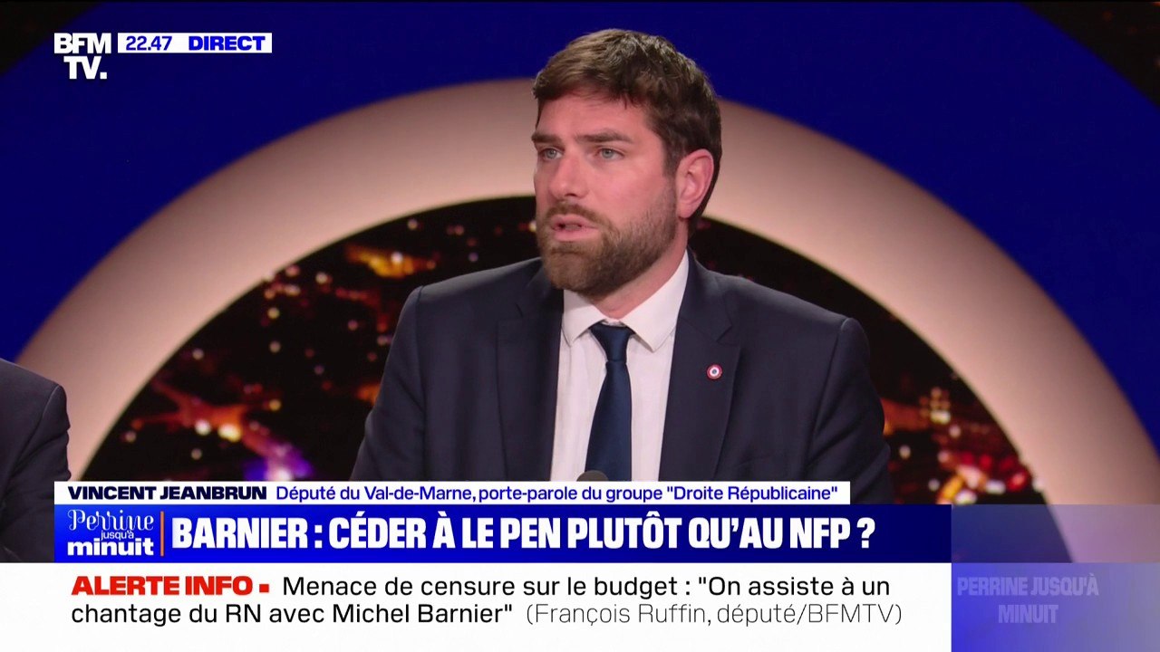 Vincent Jeanbrun (député "Droite républicaine"): "Il faut donner à Michel Barnier et à son gouvernement une chance d'essayer de démarrer l'année suivante"