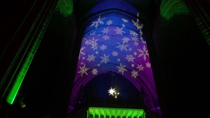 Dazzling light show illuminates Liverpool Cathedral
