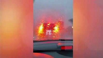 Forte chuva paralisa trânsito na BR-163 e internauta relata medo