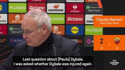 Ranieiri agitated with questions about subbing Dybala