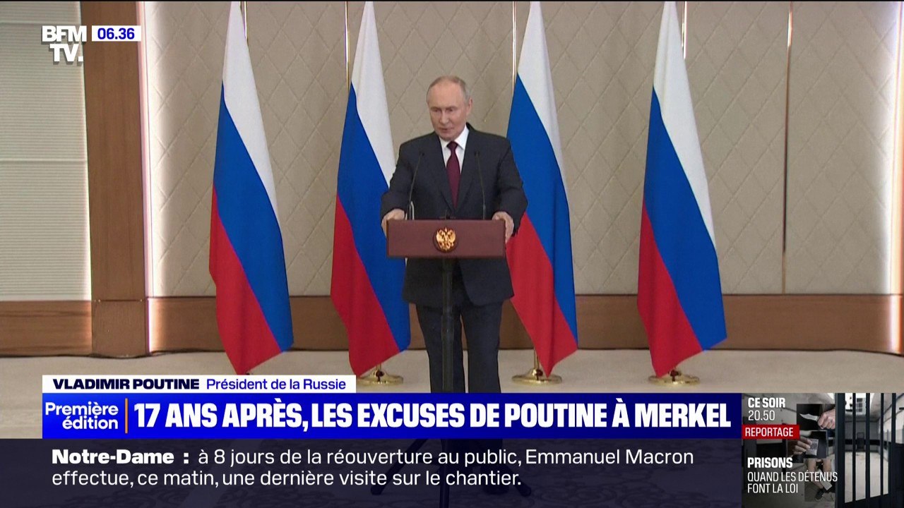 17 ans après, Poutine s'excuse auprès de Merkel de l'avoir effrayé avec son chien