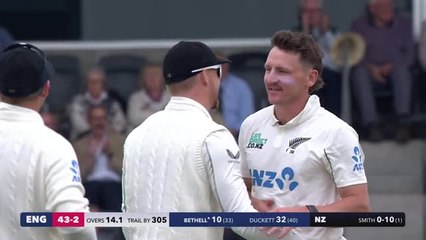 Debutant Smith gets Bethell and Root in the same over