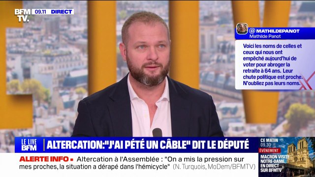 Altercation à l'Assemblée: le député Nicolas Metzdorf (Ensemble pour la République) comprend la réaction Nicolas Turquois (Modem)