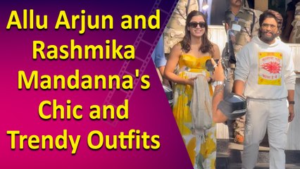 Stylish Duo Alert: Allu Arjun and Rashmika Mandanna Spotted at Kalina Airport