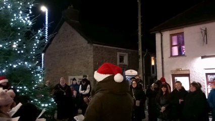 Christmas cheer in Llanbadarn as tree lights are turned on